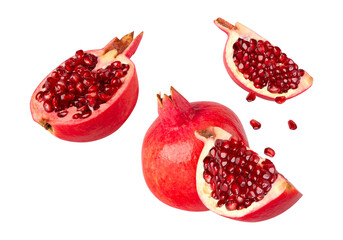 Falling Pomegranate Fruit Cutout, Full Depth Of Field.