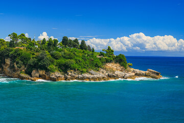 Fototapeta premium Scenic summer landscape of Ulcinj resort in Montenegro, Europe 