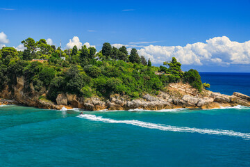 Fototapeta premium Scenic summer landscape of Ulcinj resort in Montenegro, Europe