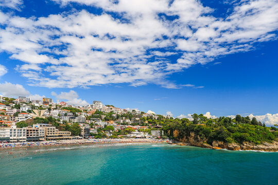 Scenic summer landscape of Ulcinj resort in Montenegro, Europe	