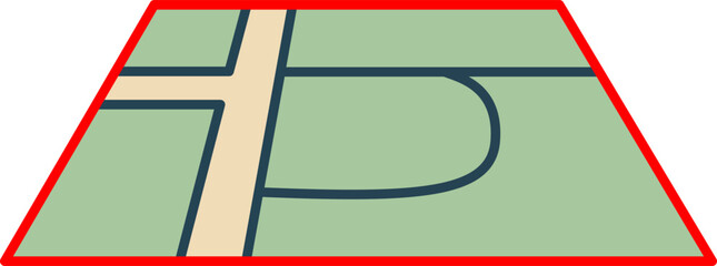 Isometric View of City Street Map and Road Layout