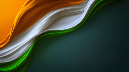 colorful tri color wavy background. Happy Republic Day India Abstract Background. Tricolor Paint Splash Concept
