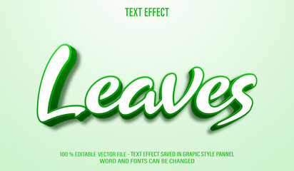 Leaves Green 3d editable text effect style