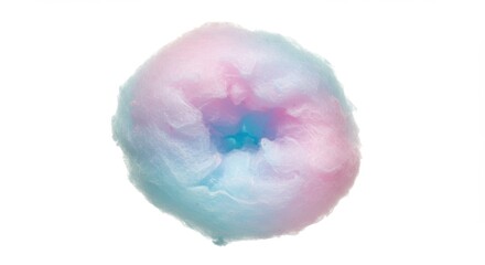 Fototapeta premium Cotton candy delight: pastel colors and fluffy texture against white background
