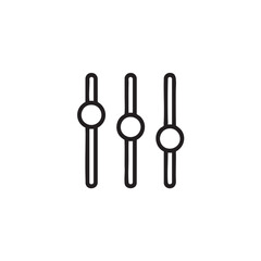 Minimalist sound equalizer outline icon for audio adjustment and music settings