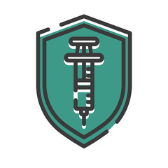 Shield and syringe icon