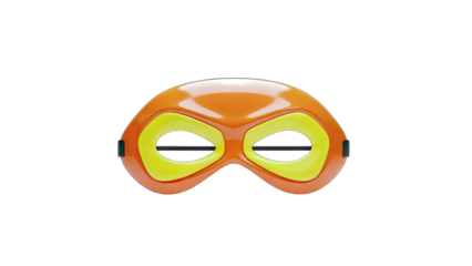Orange Superhero Mask on White Background