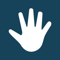 Obraz premium Blue Hand Palm & Finger Touch Icon: Modern Flat Vector Gesture for Biometric Security Verification, Digital Interface Navigation, App Interaction, & Smart Technology Accessibility Design 2025