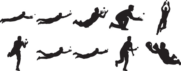 Basketball Player Silhouettes Performing Various Moves