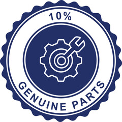 Blue Genuine Parts Badge Icon for Authentic Auto Spare Certification