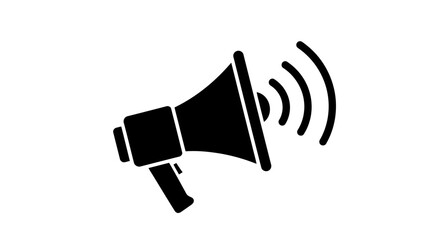 Black & White Megaphone Broadcast Announcement
