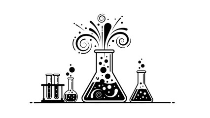 Black & White Flat Design Willow Tree, High Contrast