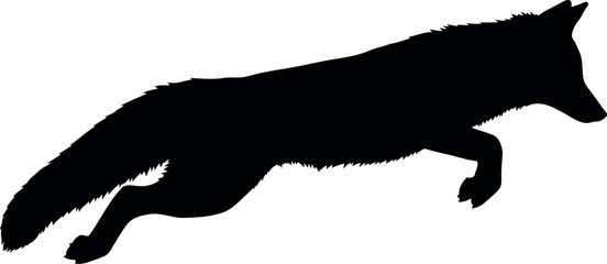 Jumping Fox Silhouette Vector Isolated on White Background © Safwan Creatives