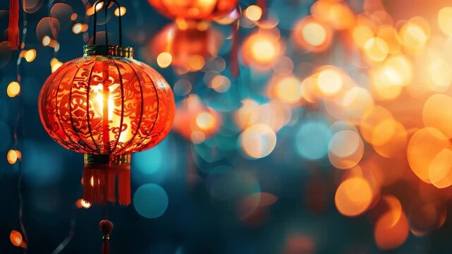 Holiday composition for celebrate chinese festival of lanterns