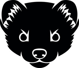 Bold Wolverine Head Silhouette Vector Icon for Logo Design