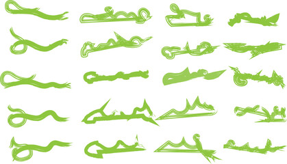set of green medical icons