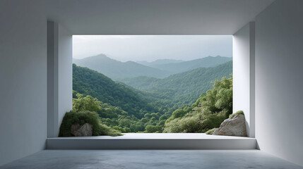 Obraz premium view from the window to the mountains