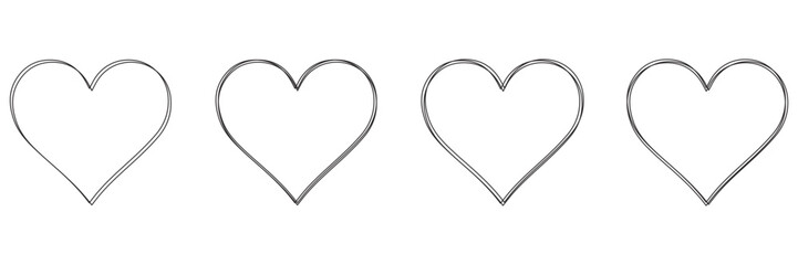 Heart vector collection. Love, favorites, like concept button icon for UI, UX