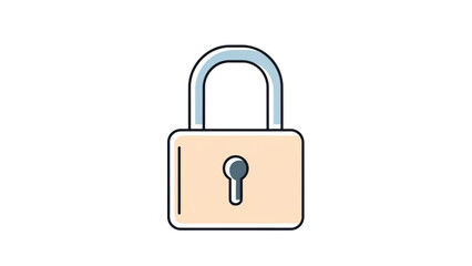 Padlock Icon Closed Isolated on White Background Vector Illustration