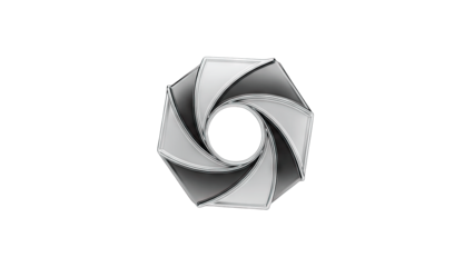 Abstract Aperture Symbol on White Background