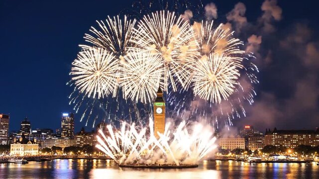 Explosions over the iconic clock tower