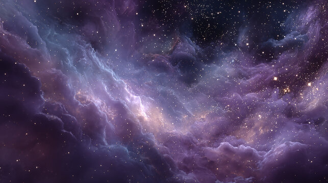 Celestial panorama of the cosmos with vibrant nebulas and stardust 