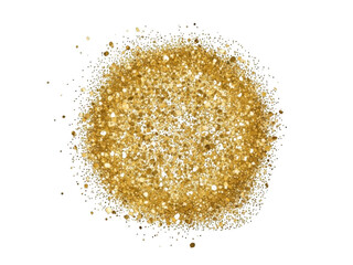 Golden sparkling glitter burst festive celebration confetti magic abstract design element transparent background