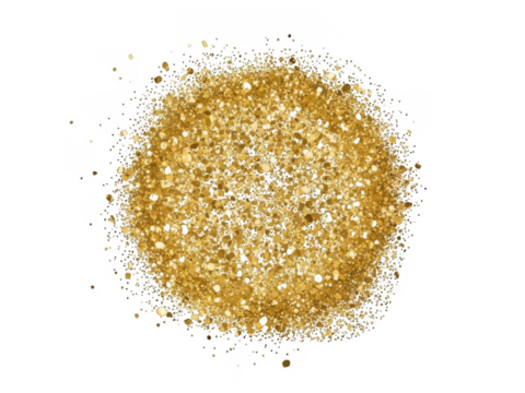 Golden sparkling glitter burst festive celebration confetti magic abstract design element transparent background - Powered by Adobe