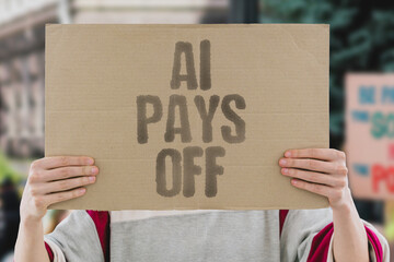 "AI Pays Off" Practical use turns insight into returns. AI. PROFIT. SKILLS. APPLICATION. VALUE.