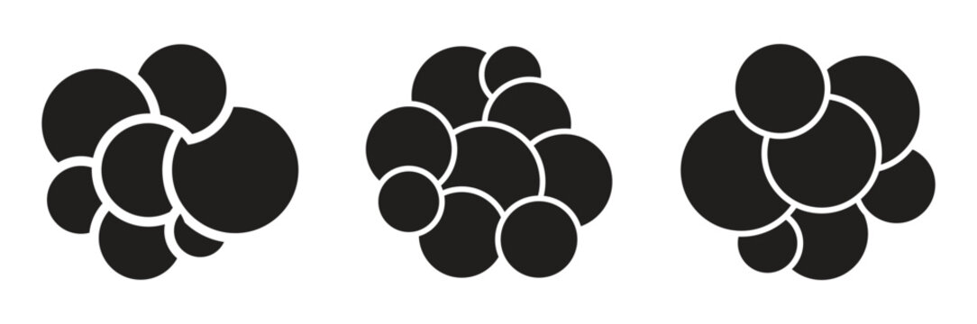 Circle photo collage grid template.  Black and white picture wall album for abstract background, business, collage art, digital photo, papers.