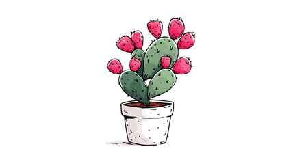 Botanical illustration of cactus plant in vector drawing