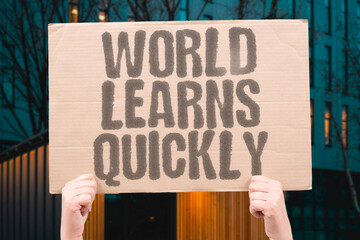 "World Learns Quickly" AI spreads knowledge fast. AI. GLOBAL. LEARNING. SPEED. IMPACT.