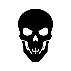 Fototapeta premium Scary Human Skull Silhouette with Sharp Jaw