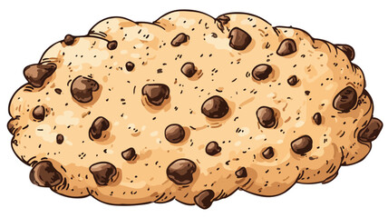 Delicious Cookie Dough with Choco Chips Vector Illustration