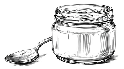 Delightful Peanut Butter Jar with Spoon Vector Illustration