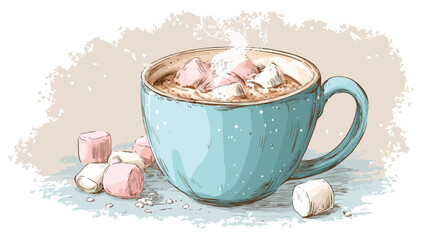 Cozy Hot Chocolate Mug Vector Illustration
