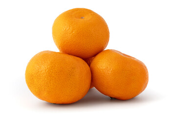 Whole and sliced tangerines with green leaf on black background mandarin orange