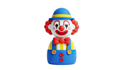 3D Clown Character Smiling on White Background