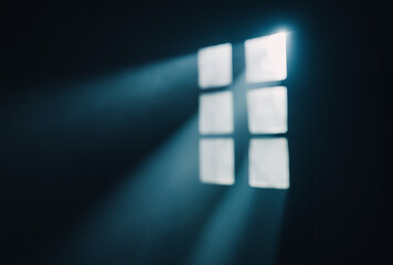 a window with light shining through