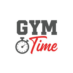 Fototapeta premium Gym time typography t-shirt design isolated on transparent background