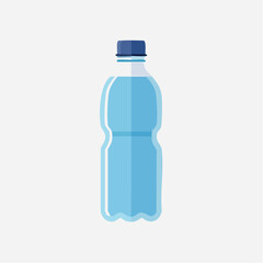 Clean drinking water bottle illustration, refreshing beverage in a transparent container
