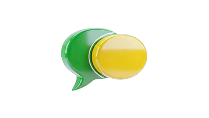 3D Chat Bubble with Notification - Isolated