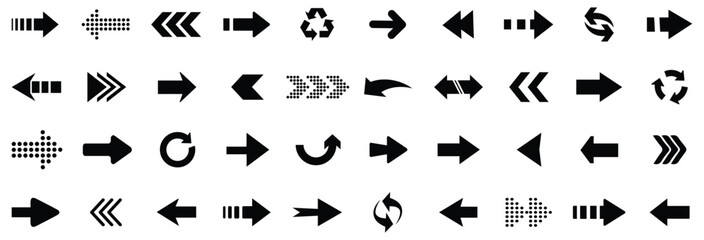 Arrow big icon set, arrow cursor. Modern simple arrows. collection, different arrow signs, black arrows icons.
