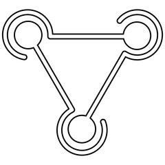 Three-Point Node Connection Icon: Network, Decentralization, and Data Flow Symbol. Webhook Icon