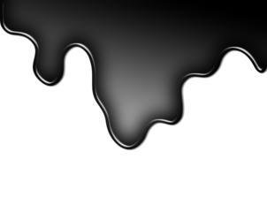 Líquido negro brillante gotea desde arriba, con degradado suave hacia gris y bordes reflectantes.dramatismo y tensión fluida, simbolizando misterio, elegancia y transformación visual.