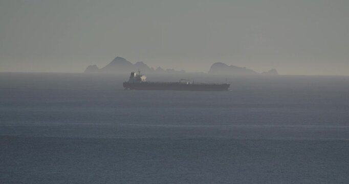 Commercial Oil Tanker Sailing Past Farallon Islands