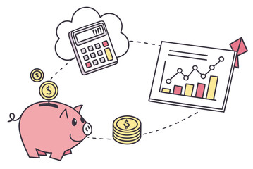 Budget Planning Concept Illustration Simple Vecto (3) Vector Icon