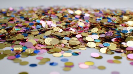 Scattered colorful confetti