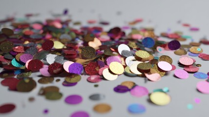 Scattered colorful confetti