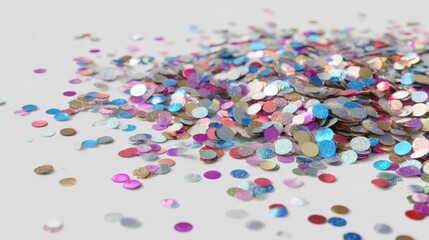 Scattered colorful confetti